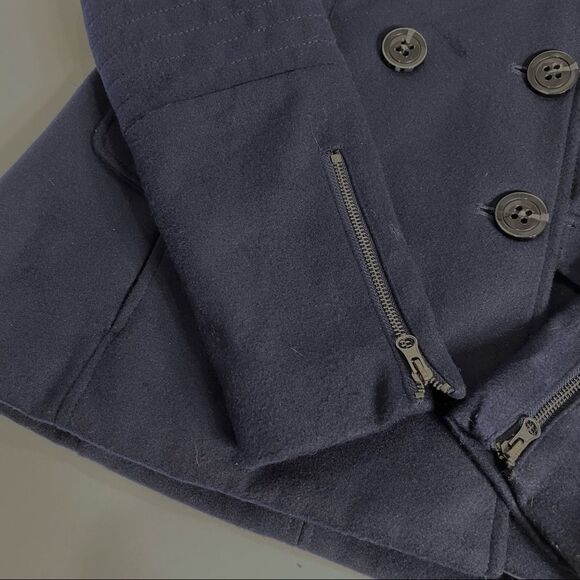 NEW Pea Coat Maralyn & Me Navy Hooded Juniors Size Large - Picture 7 of 16